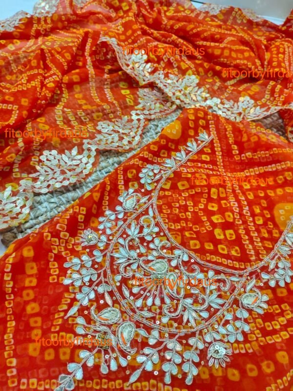 Georgette suit set with Gota patti handwork - Image 3