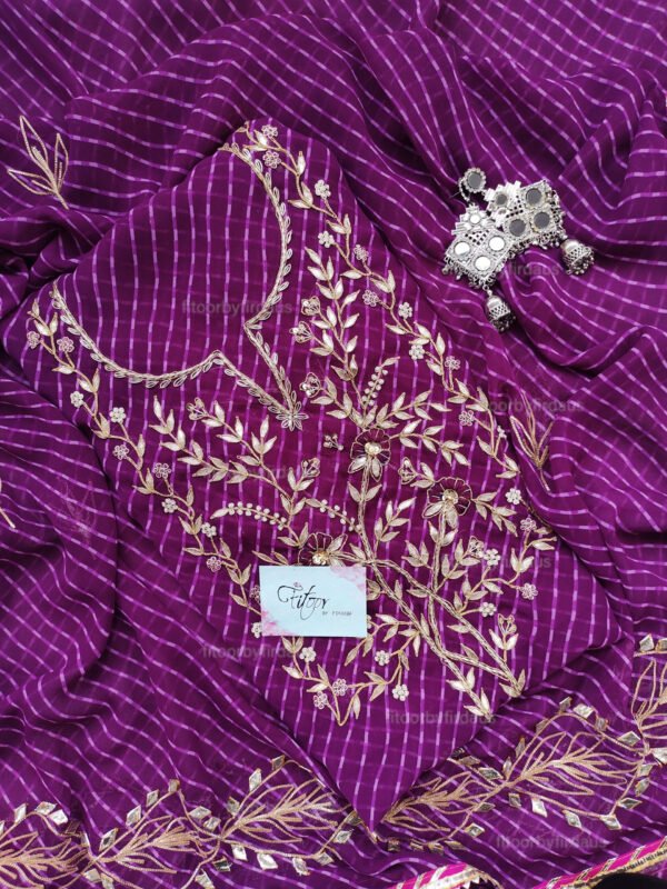 Georgette suit set with gota patti handwork