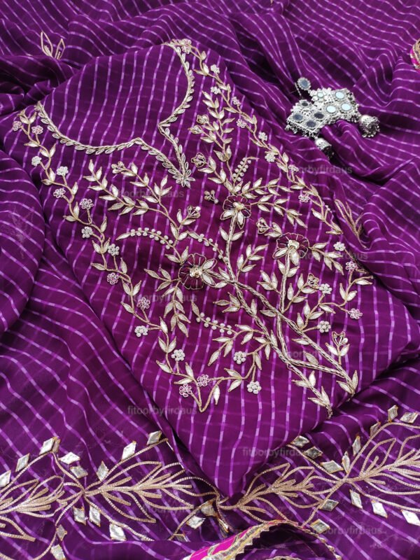 Georgette suit set with gota patti handwork - Image 3