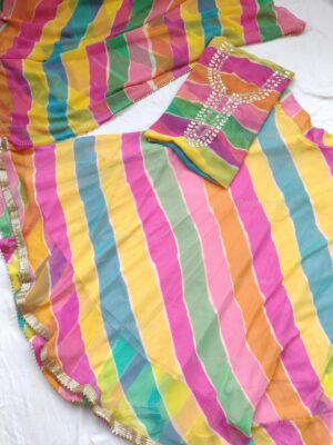Georgette Skirt Suit Set with gota patti work