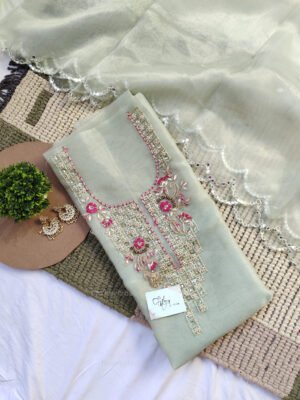 Organza suit set with gota patti