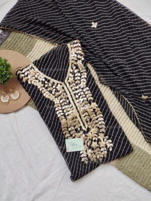 Black Georgette suit set with gota patti handwork