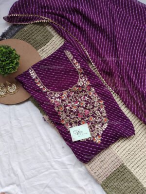 Georgette suit set with gota patti handwork