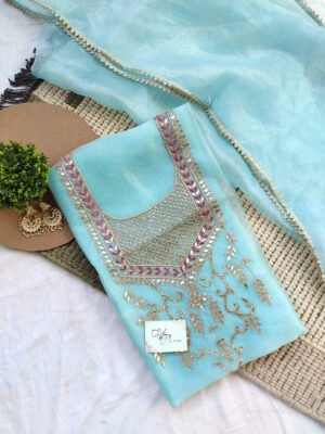 Organza suit set with gota patti