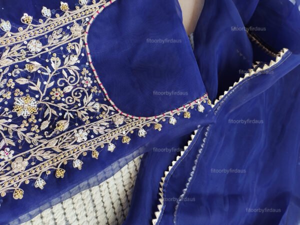 Organza suit set with zardozi work - Image 2