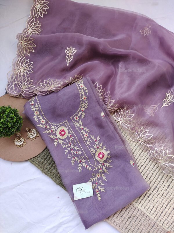 Organza suit set with gota patti