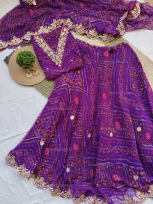 Georgette Skirt Suit Set with gota patti work