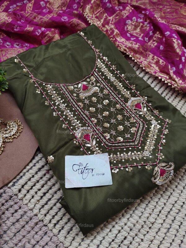 Crepe suit set with Zardozi handwork - Image 2