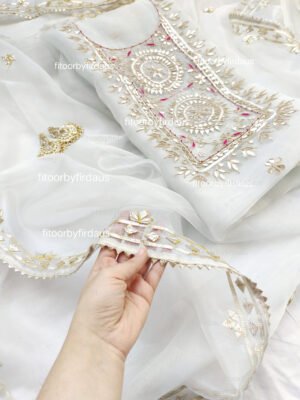 Organza suit set with gotta patti with work dupatta