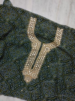 Georgette suit set with mirror handwork  and work dupatta
