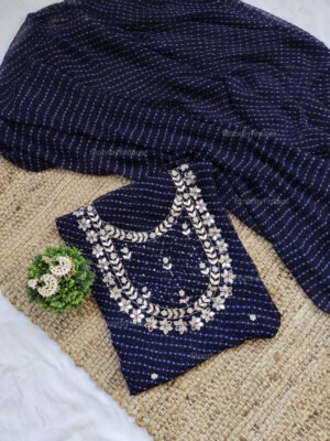 Georgette suit set with mirror handwork
