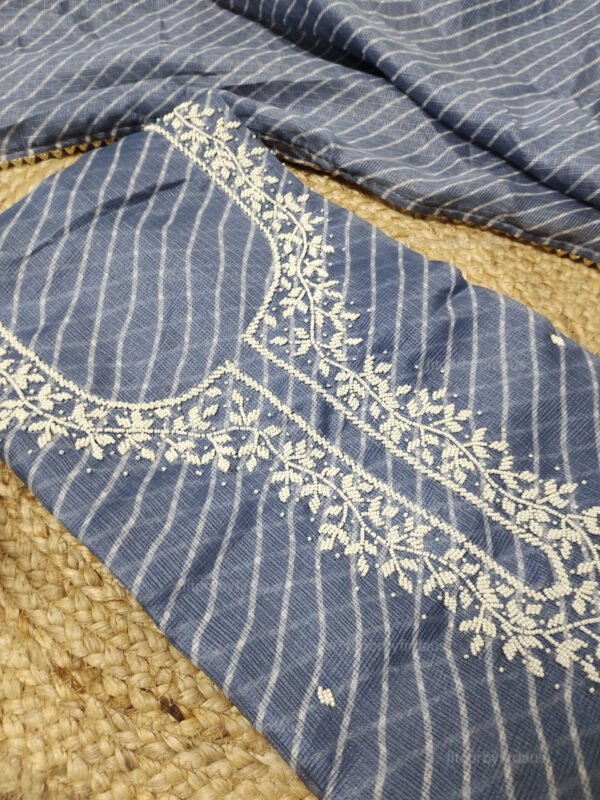 Kota doria suit set with beaded handwork - Image 2
