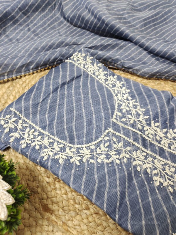 Kota doria suit set with beaded handwork - Image 3