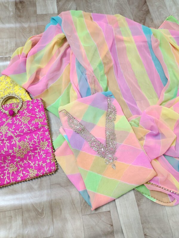 Georgette suit set with zardozi handwork - Image 5