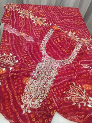 Georgette suit set with zardozi handwork  and work dupatta
