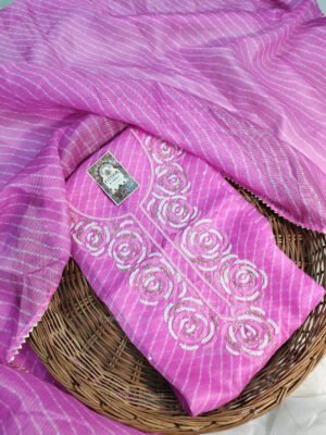 Kota doria suit set with beaded handwork