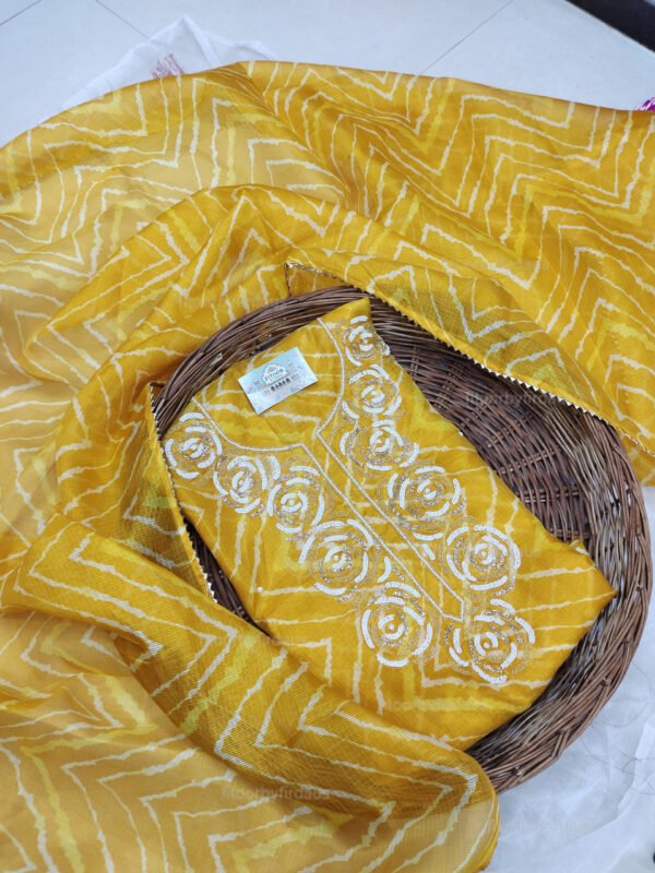 Kota doria suit set with beaded handwork - Image 2