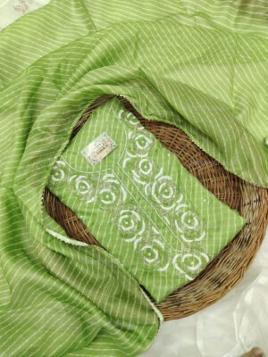 Kota doria suit set with beaded handwork