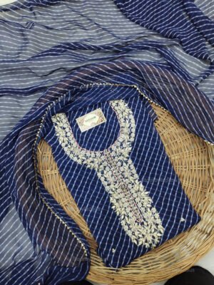 Georgette suit set with zardozi handwork