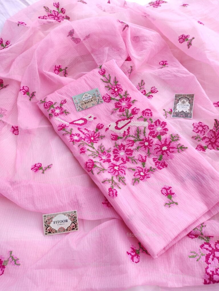 Kota Doria delicate embroidery work suit set