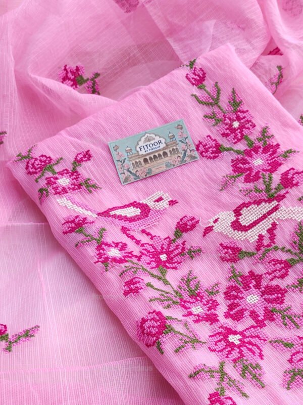 Kota Doria delicate embroidery work suit set - Image 2