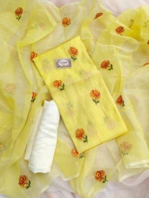 Kota Doria delicate embroidery work suit set