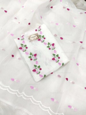 Kota Doria delicate embroidery work suit set