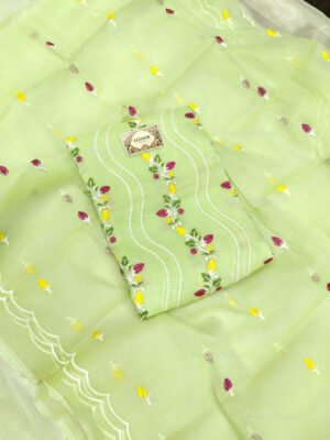 Kota Doria delicate embroidery work suit set