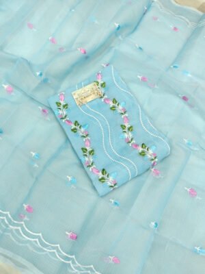 Kota Doria delicate embroidery work suit set
