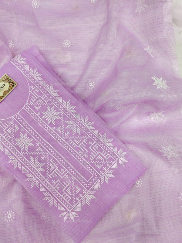 Kota Doria delicate embroidery work suit set - Image 2