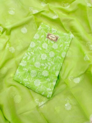 Kota Doria delicate embroidery work suit set