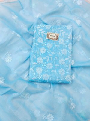 Kota Doria delicate embroidery work suit set