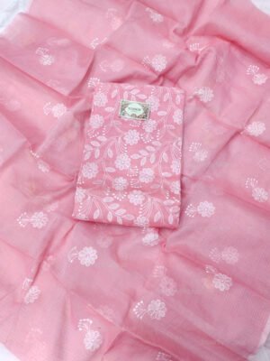 Kota Doria delicate embroidery work suit set