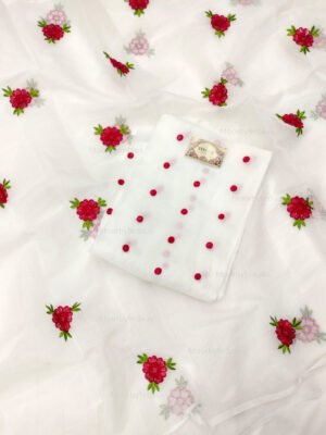 Kota Doria delicate embroidery work suit set