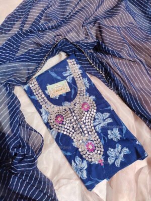 Cotton suit set with Gotta patti handwork