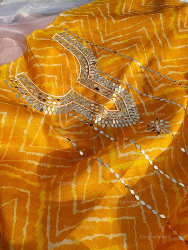 Kota doria suit set with Mirror Handwork - Image 2
