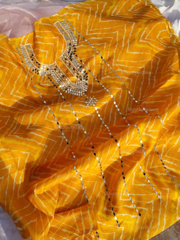 Kota doria suit set with Mirror Handwork - Image 4
