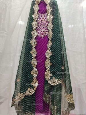 Georgette suit set with gota patti handwork