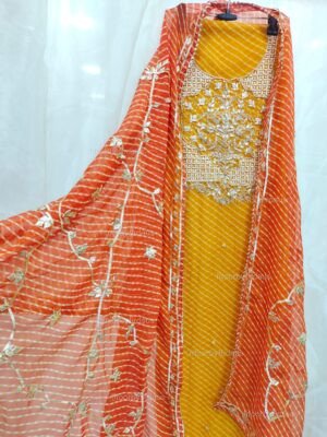 Georgette suit set with gota patti handwork