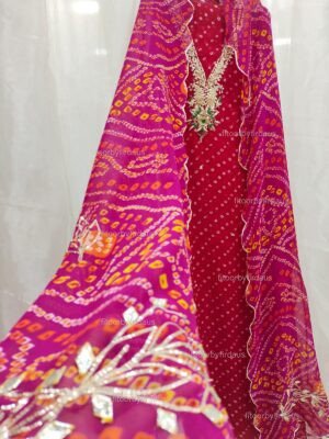 Georgette suit set with gota patti handwork