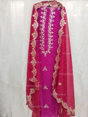 Georgette suit set with gota patti handwork