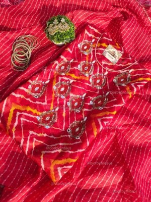 Kota doria suit set with beaded handwork