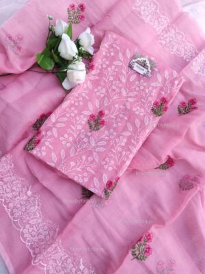 Kota Doria delicate embroidery work suit set