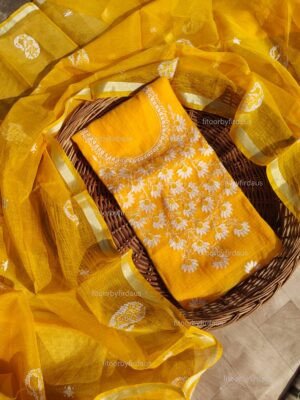 Kota Doria delicate embroidery work suit set