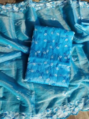 Kota Doria delicate embroidery work suit set