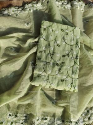 Kota Doria delicate embroidery work suit set