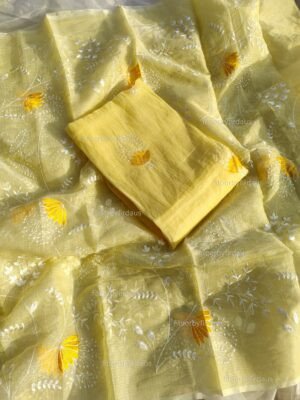 Kota Doria delicate embroidery work suit set