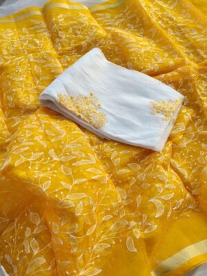 Kota Doria delicate embroidery work suit set