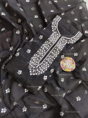 Kota Doria delicate embroidery work suit set