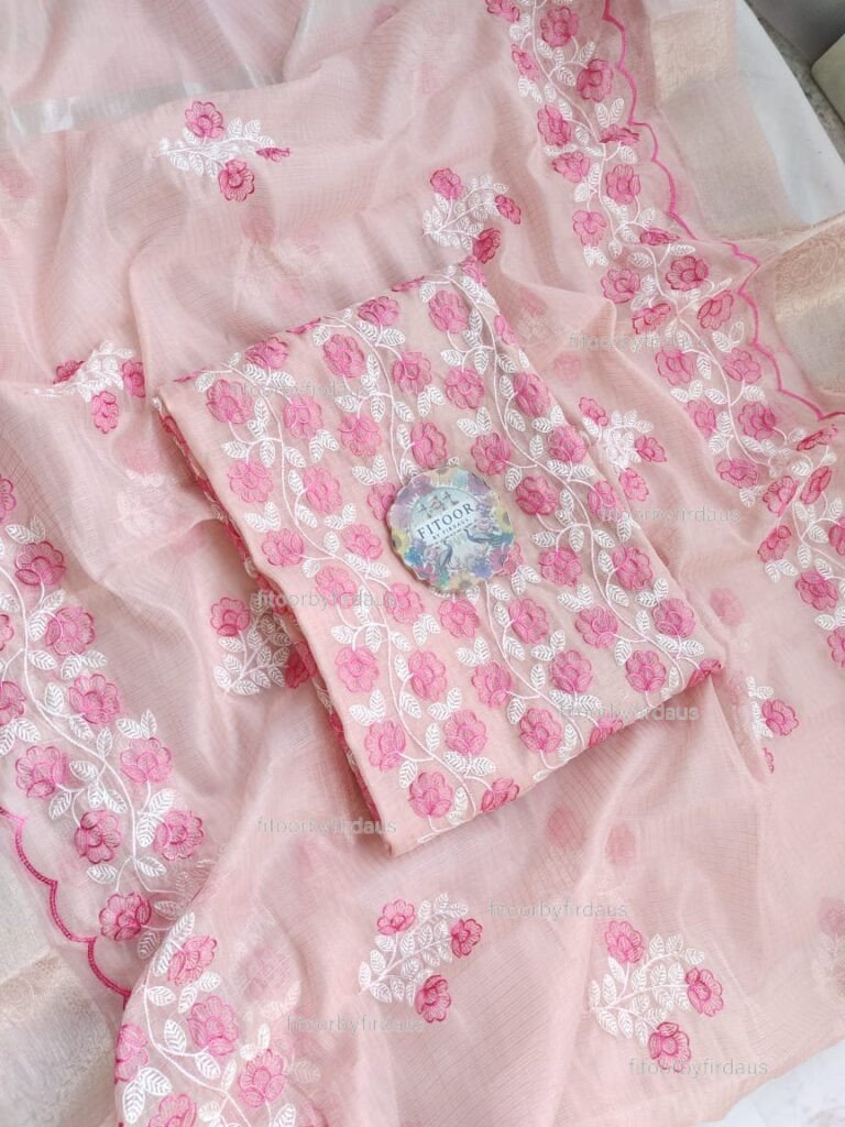 Kota Silk delicate embroidery work suit set